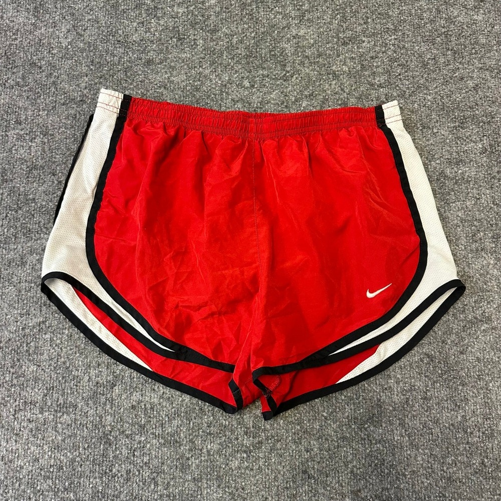 Nike Shorts Womens Size S Red White Mesh Side Panel Running Athletic Brief Liner